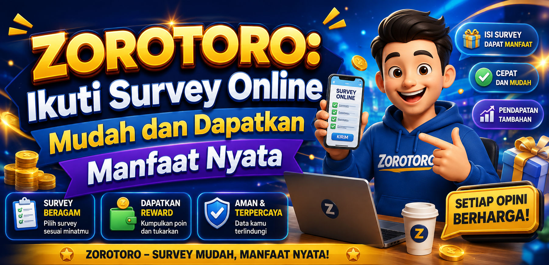 ZOROTORO: Ikuti Survey Online Mudah dan Dapatkan Manfaat Nyata
